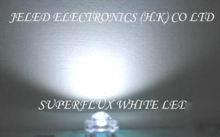 New 50X superflux white 5MM r/h led lamp 15,000MCD f/s