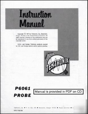 Tek P6061 probe instruction manual 070-1182-00