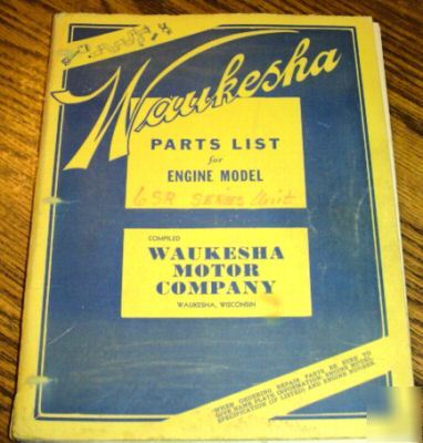 Waukesha 6SR 6SRS engine parts catalog book manual