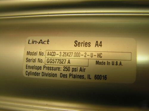 Lin act pneumatic 250 psi air cyl low rider tilt bed