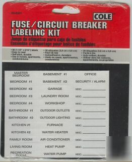 New fuse circuit breaker labeling kit brand 