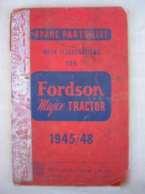 Fordson major spare parts list, 1945-1948