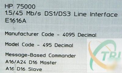 Hp / agilent dsi / DS3 line interface E1616A vxi bus