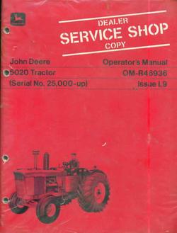 John deere operators manual for 5020 tractors tractor m