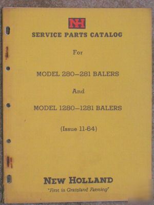 New 1964 holland 280 281 1280 1281 baler parts catalog
