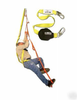 U-res-q fall protection safety lanyard, w/rescue ladder