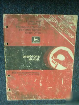 Deere 3 & 4 transport hitch manual 9000 series drill 