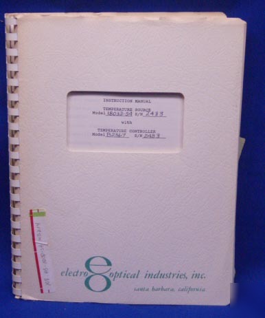Electro optical 1803D-S4 B2367 manual w/ schematics