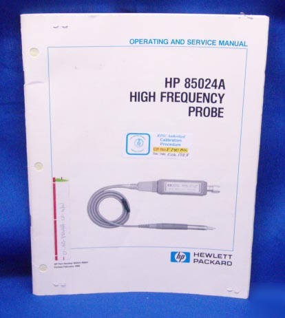 Hp 85024A high frequency probe op & service manual