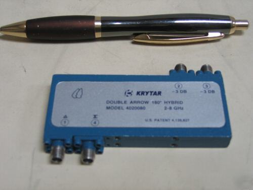 Krytar 4020080 180 degree hybrid coupler, 3 db, 2-8 ghz