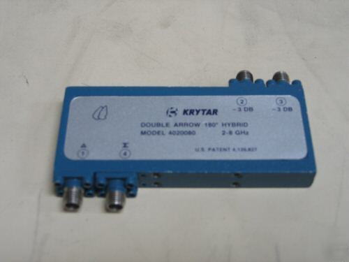 Krytar 4020080 180 degree hybrid coupler, 3 db, 2-8 ghz