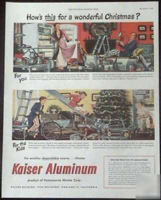 1948 kaiser aluminum products wonderful christmas ad