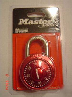 New master lock combination locker padlock red 
