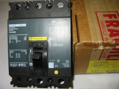 New FCL34050 square d 3P, 50A 480VAC circuit breaker 