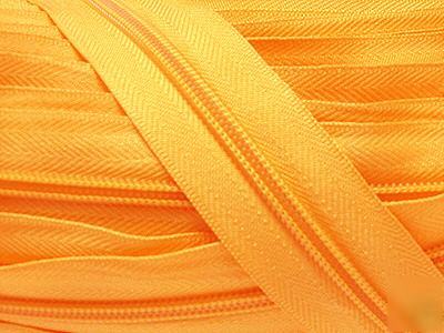 #5 nylon coil zipper chain 100YD (843) light orange