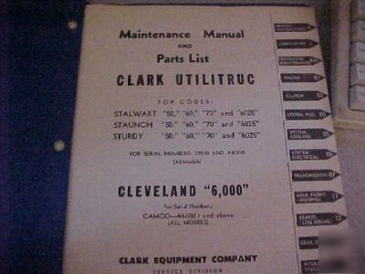 Clark equipment parts manual cleveland 6,000 s/l 44-000
