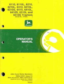 John deere operators manual 6110 6210 6510L tractors g