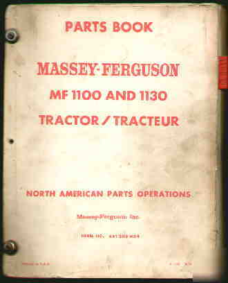Massey-ferguson mf 1100 1130 tractor parts book 1967 
