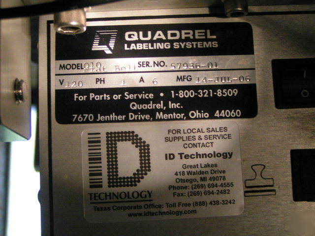 Quadrel labeling system model q 10