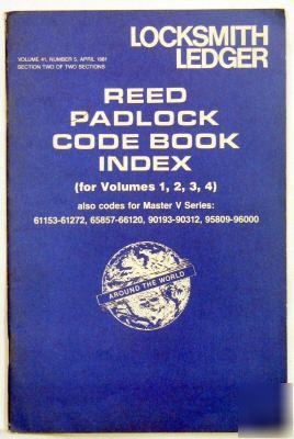 Reed padlock - locksmith code book index plus master