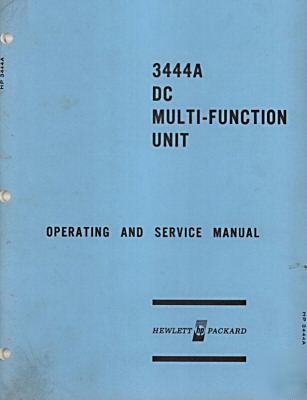 Agilent hp 3444A operation & service manual