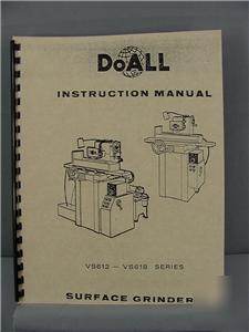 Doall VS612 & VS618 surface grinder inst. manual
