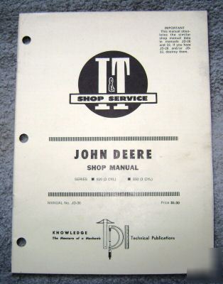 John deere 820 & 830 tractor i&t shop service manual jd