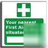 Nearest first aid box sign-a.vinyl-200X200MM(sa-026-ad)