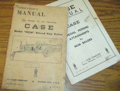 Old 1945 case ncm sliced hay baler operator's manual
