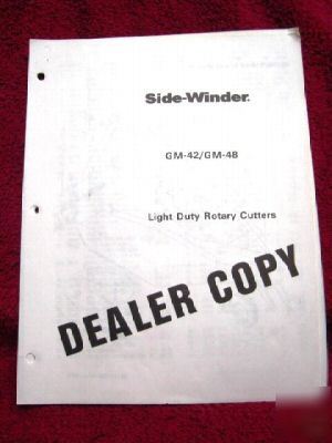 Fmc side winder mower gm-42 48 parts manual dealer copy