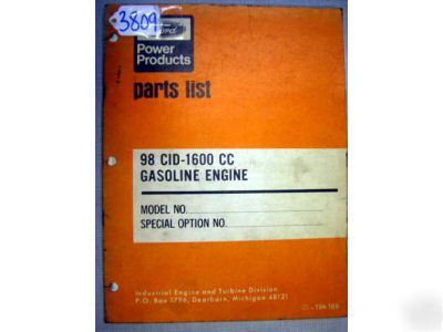 Ford power products 98CID-1600CC gasoline engine 194-16