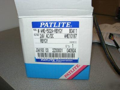 New in box patlite 5 light signal tower rbygy 24V ac/d