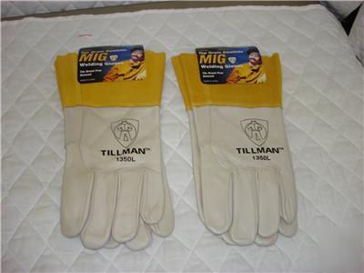 New tillman large grain gray leather tig welders gloves 