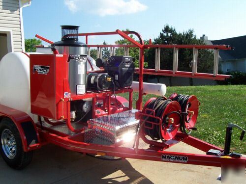 Trailer mounted, hot & cold water pressure washer
