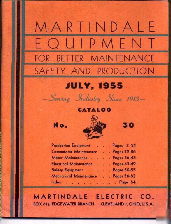 1955 martindale electric catalog motor machinery ohio