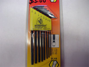 8 pc pro hold l-wrench set (.050-5/32)