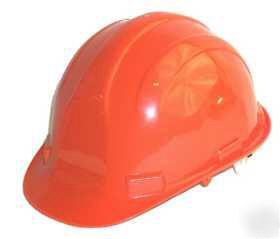 Hard hat hats safety helmet 4 point suspension orange