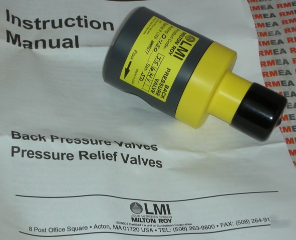 Lmi milton roy pump back pressure relief valve 35641 