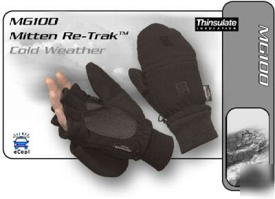 Hatch re-trak mittens -converts half finger gloves xl