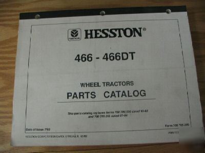 Hesston 466 466DT wheel tractors parts catalog