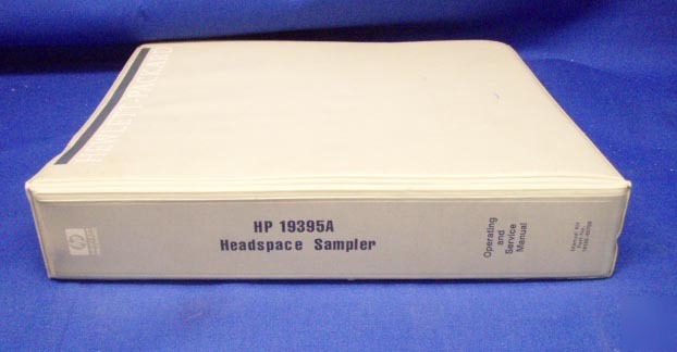 Hp 19395A headspace sampler manual