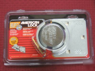 New american lock shackleless steel padlock & hasp set - 