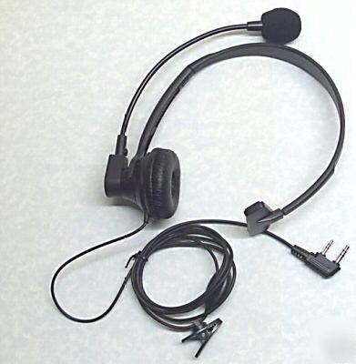 Ptt over-head earpiece (2 pin) for kenwood 2-way radio