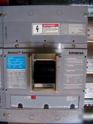 Siemens LD63F600 3POLE 450AMP circuit breaker LXD63B450
