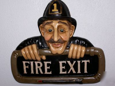  wood fire exit sign #71029