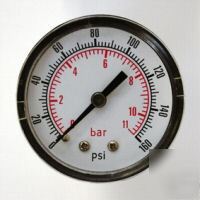 50MM pressure gauge rear entry 0-160 psi air and oil