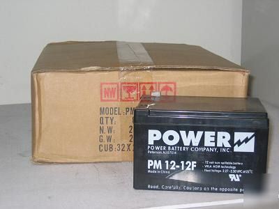 Case (4) 12 volt 12 ah sealed rechargeable batteries