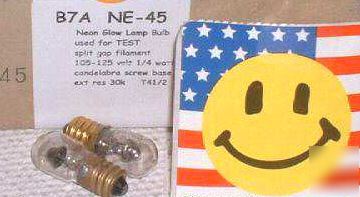 Ne-45 NE45 neon glow hickok short tube test lamp bulb 2