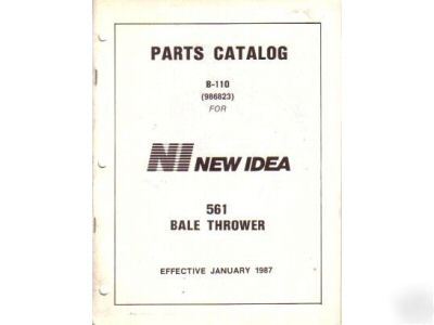 New idea 561 bale thrower parts catalog manual