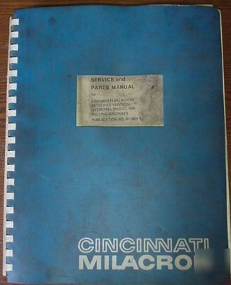 Cincinnati milacron 28 vertical hydrotel mill em manual